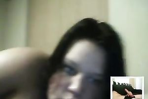 Heart-stopping Skype session with a large boobed nympho