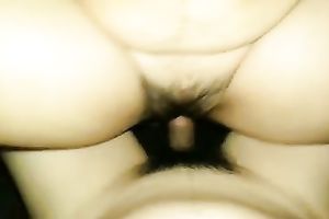 My obese hairy BBC slut takes a ride on my prick in POV video