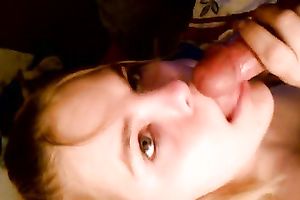 Petite white sexy girlfriend blowing my jock on her knees