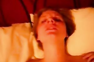 My wifey fingers her pussy and acquires it fucked missionary style