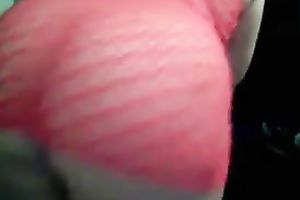 Curvaceous and bosomy dilettante shows off her booty in fishnet suit