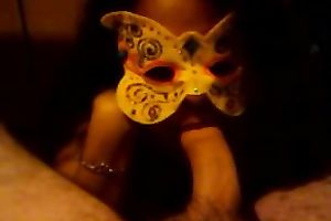 Chubby masked call-girl sucks my prick in POV scene