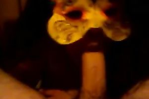 Chubby masked call-girl sucks my prick in POV scene