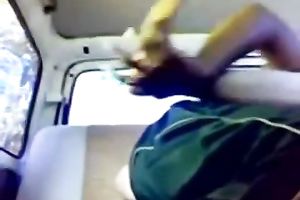 Lustful Indian harlot gives steamy irrumation to a sexually excited fellow in car