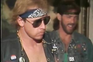 Dirty floozy wags her butt standing on a bar counter