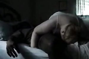 Mature golden-haired fattie sucks my BBC remarcably well in the bedroom