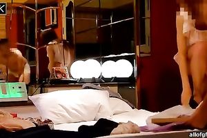 Slutty and immodest guest of the brunette hair stud takes off her raiment