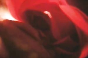 Spunky honey wishes her lesbo girlfriend to tickle her muff with a rose