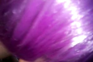 My slutty white bitch with purple hair knows how to give a worthwhile head