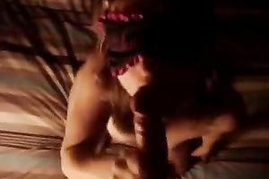 Hot blindfolded college girlfriend got her face glazed