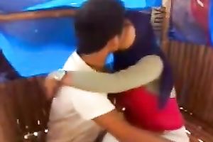 Nasty Malaysian white wife gives oral to her hot BF in a hut