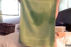 Spunk redhead with a large juicy ass tickles her muff with her marital-device