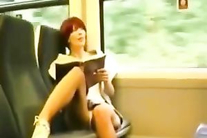 Skinny girlfriend reads erotic book and masturbates at the educate