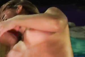 Hot twat and anal scene on floor with nice-looking chick