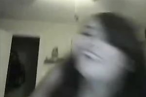 Chubby dark brown teen bimbo tickles her wazoo with a vibrator