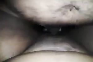 My dark hubby bangs my beefy hairless muff in POV movie