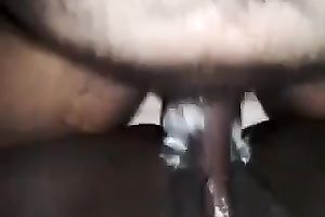 My dark hubby bangs my beefy hairless muff in POV movie