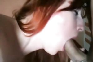 Cock crazed redhead gives her paramour an astounding irrumation