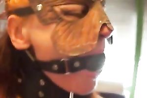 Weird homemade solo with masked and gagged ex GF