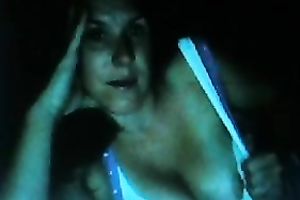 Horny brunette hair non-professional milf is despairing for sex on cam