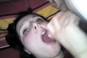 Homemade episode with me engulfing a weiner and getting facialed