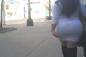 Incredible thick arse of a curvaceous random dark brown white lady