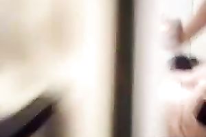 Skinny golden-haired slutwife flashes her miniature breasts in selfshot solo movie