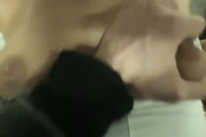 Blonde slim wench shows off her cum drink skills