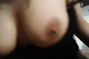 My golden-haired bride shows her astounding bumpers and gives head to me