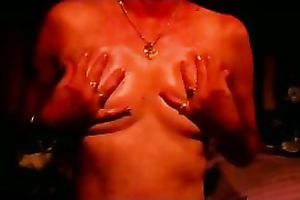 Webcam solo with me kneading my oiled natural melons