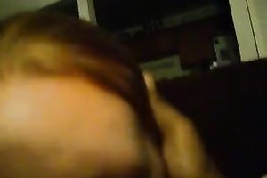 Chubby bitch enjoys engulfing my overweight dark dong in POV movie