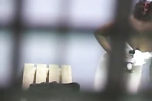 Just spying on my college crush when this babe was in the locker room