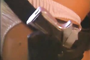 Busty ebony sweetheart goes lesbo with a adorable police officer