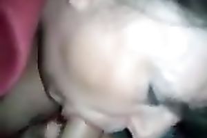 Chubby dark brown milf BBC slut blowing my penis in the night