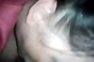 Chubby dark brown milf BBC slut blowing my penis in the night