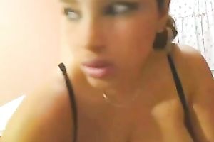 Beautiful latin chick cheating wife with gigantic boobies on livecam