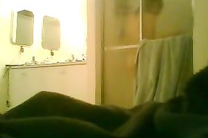 Spy camera caught dark brown babe taking showing in the baths