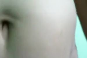 Homemade solo with a plump milf kneading her large zeppelins