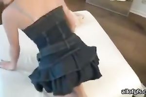 Blonde bitch sucks a prick and enjoys it hard from behind