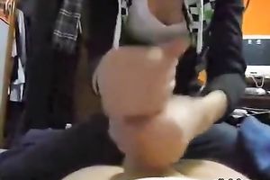 Massive and lengthy schlong of some jerk got jerked of by a honey