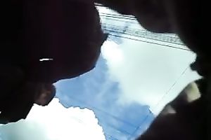 The hawt white pants of a lovely saleslady outside