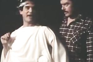 Retro sex scene with a sexy woman getting drilled from behind