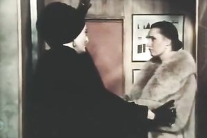 Retro sex scene with a sexy woman getting drilled from behind