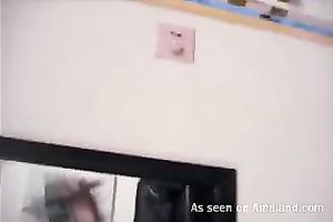 Lovely blond doll disrobes in front of the mirror making hawt non-professional episode