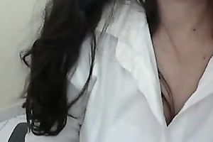 Hot European slutty wife shows me her pale skin goodies on cam