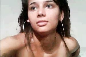 Shy Latina webcam teen shows me her adorable natural love melons