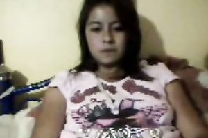 Mexican GF gets lustful on camera and flashes her cookie