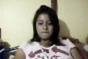 Mexican GF gets lustful on camera and flashes her cookie