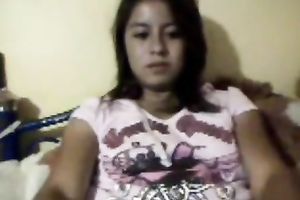 Mexican GF gets lustful on camera and flashes her cookie