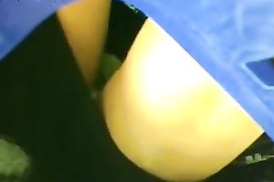 A marvelous and corpulent girl got filmed upskirt outside